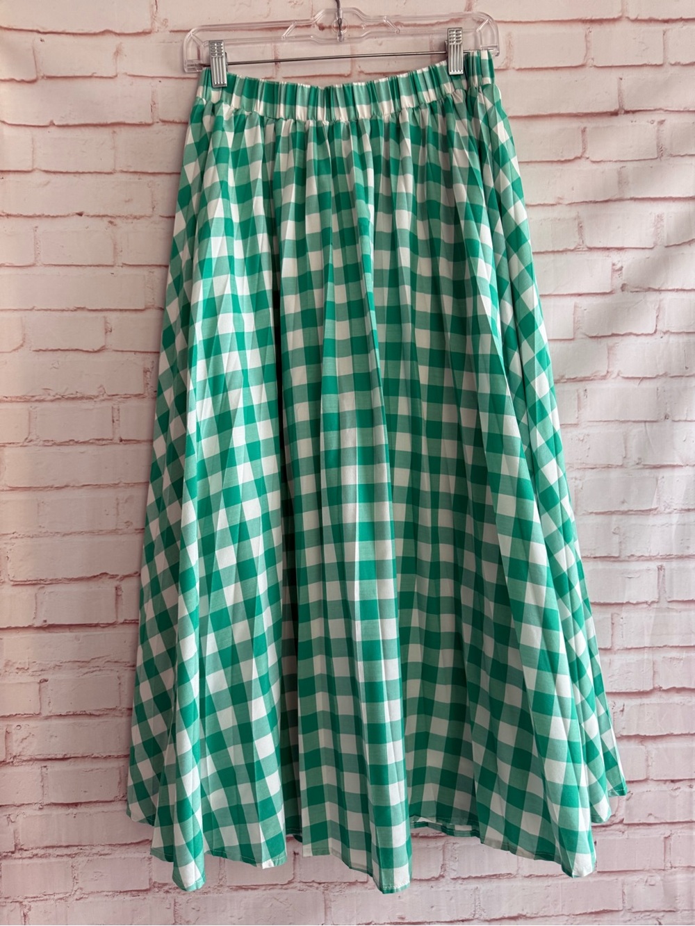 a new day Green and White Gingham A-Line Skirt